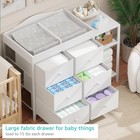 Baby Dresser With Changing Table Top White 6 Fabric Drawers 37 2 Tall Boluo