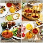 Gold Stainless Steel Sauce Bowl And Decorative Tray Set 6 Dipping Bowls With    