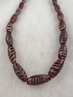 Antique Venetian Red Feather Beads  1800s
