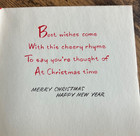 Vintage Unused Mid-century Christmas Greeting Card Santa Hi    Lantern 4 x4 