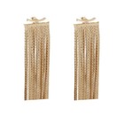 Vintage Long Tassel Earrings For Women - Geometric Drop 925 Silver Post