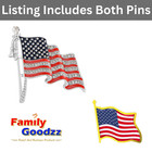 American Flag Brooch W rhinestones And  Flag Lapel Pin  listing Is For Both Pins