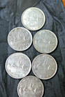 Six  6  Coin Lot Canadian Silver Dollars  1937 50 51 53 54    1959