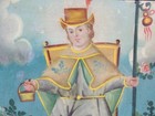 Antique 19th C Spanish Colonial Mexican Folk Art Oil Tin Retablo Painting Atocha