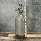 Vintage 1934 Owens Illinois Glass Seltzer Bottle Pewter Soda Siphon Usa
