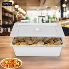 3 Pcs-6 Inch Deep Steam Table Pans With Lid  Full Size Stainless Steel Hotel Pan