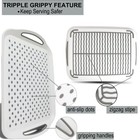 Large Nonslip Serving Tray With Handles  Silicone Grippy Dots Large  White