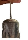 Vintage Silver Mesh Chain Wristlet Bag 1950s   70s   Silk Lined Evening Purse