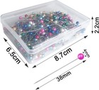 Sewing Pins 250 Pcs With Plastic Pearl Head Straight Quilting 38 Mm Multicolor