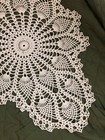 Crochet Doily In Pineapple Pattern  Oval  16    X 24     New  White