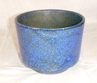 Vtg Mid Century Ceramic Planter Pot Blue Mottled Glaze 5 5  H Made In Italy