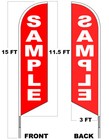 Wings - Windless Swooper Flag 15 Ft Tall Largepole Kit Feather Banner Sign Rq-h