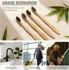 12 Pack Natural Bamboo Charcoal Toothbrushes Organic Wooden Bristle Brush Set