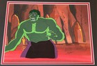 Marvel Production Animation Cel Of The Hulk On Hand Painted Background With Coa