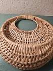 Vintage Wicker Natural Grass Hanging Pocket Basket W original Hangtag-new     