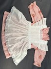 Vtg Strawberry Shortcake Smocked Pinafore Dress Pink Handmade Long Sleeve 2t