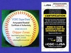 Chipper Jones Signed Onl Baseball  Vcbc Superstats  Hand Painted  Braves  Jsa