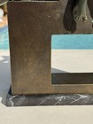 Paloma Hollow Bronze Statue Sculpture Of Man Pulling Heavy Load With Marble Base