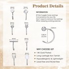 8 Pairs Stainless Steel Half Hoop Earrings   Huggie Small  Silver 