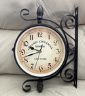  Vintage Double Sided Wall Clock Iron Metal Silent Quiet Grand Central Station 