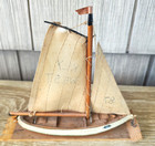 Vintage Handmade Miniature Balsa Wood Boat Sculpture Key West Fl Sloop 6 
