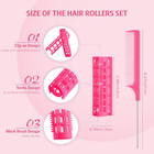 24 Pcs Snap Hair Roller  Small Plastic Rollers Curlers With Rat Tail