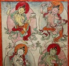 Real Tibet 19th Century Old Antique Buddhist Paper Tsaklis Thangka Four Kachumas