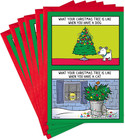 Christmas Cards Funny Dog And Cat 6-pack 5x7 Inches Holiday Greeting Card Set