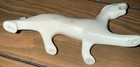 Vintage Minimalist Cubist Abstract White Leopard 2 5   x5    Cat Ceramic Figurine