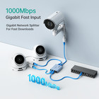 Mt-viki 1 To 3 Poe Gigabit Ethernet Splitter Dual Rj45 For Cat5e 6 7 8 Cable