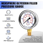 Nexsphere 0-100 Psi Liquid Filled Pressure Gauge  1 4 Npt Lower Mount  2 5 Di   