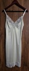 Vintage Lily Of France Lace Trim Slip Dress Ivory Cream Liquid Satin Union Made
