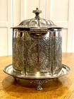 Beautiful - Antique Atkin Brothers Sheffield Silver-plated Footed Biscuit Barrel