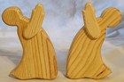 2 - Vintage Wooden Nativity Angels - Praising - Unfinished Figures - New Stock