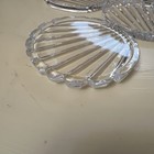 5 Vintage Lead Crystal Clear Glass Seashell Coasters Plates Low Profile