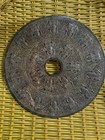 9 5 Inch Chinese Natural Hetian Dark Green Jade Hand Carved  21frogs  2faces Bi
