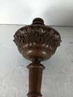 Pair Large Antique Hand Carved Wood Reclaimed Corbels Spindles Architectural Fin