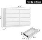 White 8 Drawer Bedroom Dresser  Simply Modern Wood Storage Double Dresser  Chest