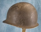 Named Us M1 Front Seam Fixed Bale Helmet   Firestone Liner Combat Steel Army Ww2