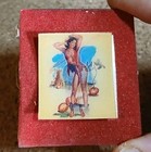 Unique 1950 s  pumpkin Patch  Holographic Matchbox W plastic Sticks From Italy