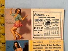 1953   63 Lot Of 2 Earl Moran Pin-up Blotter Cards Sheet Metal