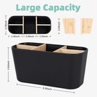 Countertop Toothbrush Storage-bamboo Holder With Toothpaste Slot