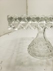 Vintage Fostoria American Glass Square Pedestal Cake Stand Plate W rum Well