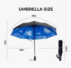 Compact Travel Umbrella 44  Canopy automatic Open close Windproof Umbrella 2pcs