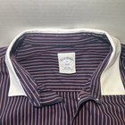 Brooks Brothers 1818 Men   s Fitted Dress Shirt 14 32 33 Non-iron Blue Stripe