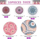 Patelai 10 Pcs Bowl Covers Reusable In 5 Size Stretch Cloth Fabric Elastic Food