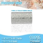 Tulle Fabric Rolls 6  By 50 Yards Fabric Spool Tulle For Diy  Silver