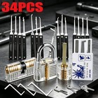 3set Clear Acrylic Practice Padlock Lock Mechanism Training Locksmith Tool Kit