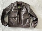 Vintage Hill   Archer Jacket Mens 38 Brown Leather Bomber Removable Lining