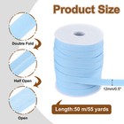 55 Yards Double Fold Satin Bias Tape 1 2 Inch Bias Binding Tape  Light Blue